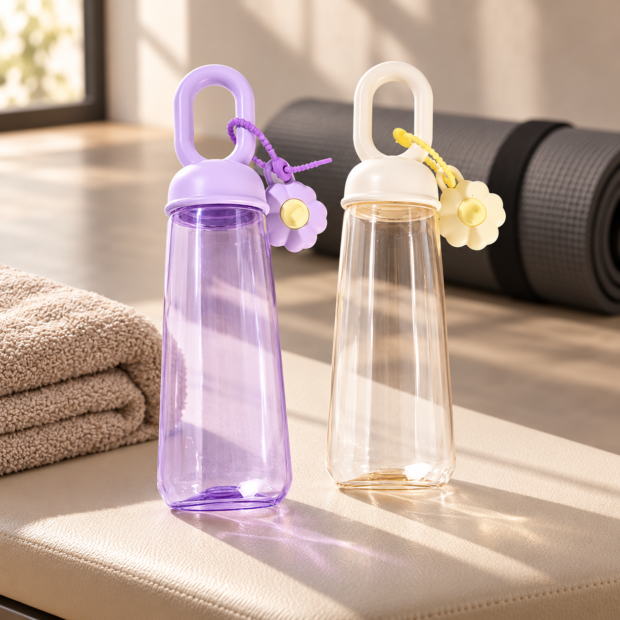 Flower charm water bottles